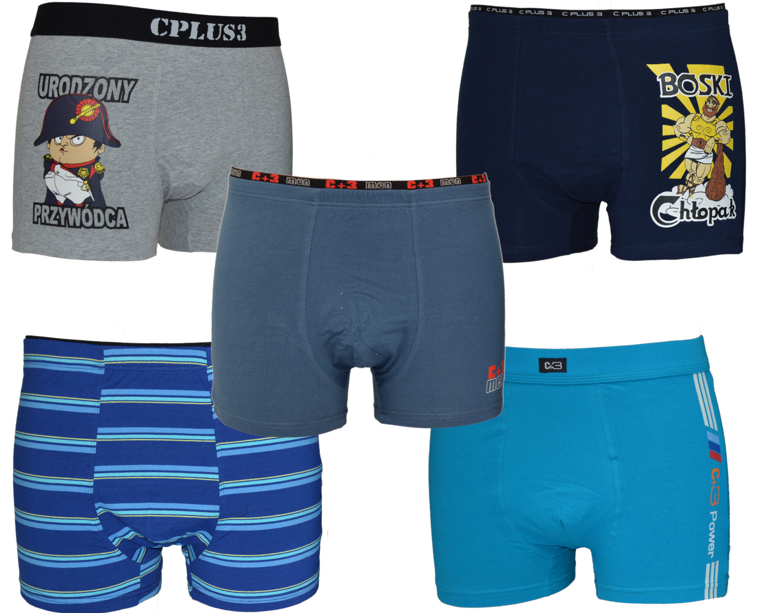 

Zestaw 5sztuk Bokserki Męskie C+3 rozm. L