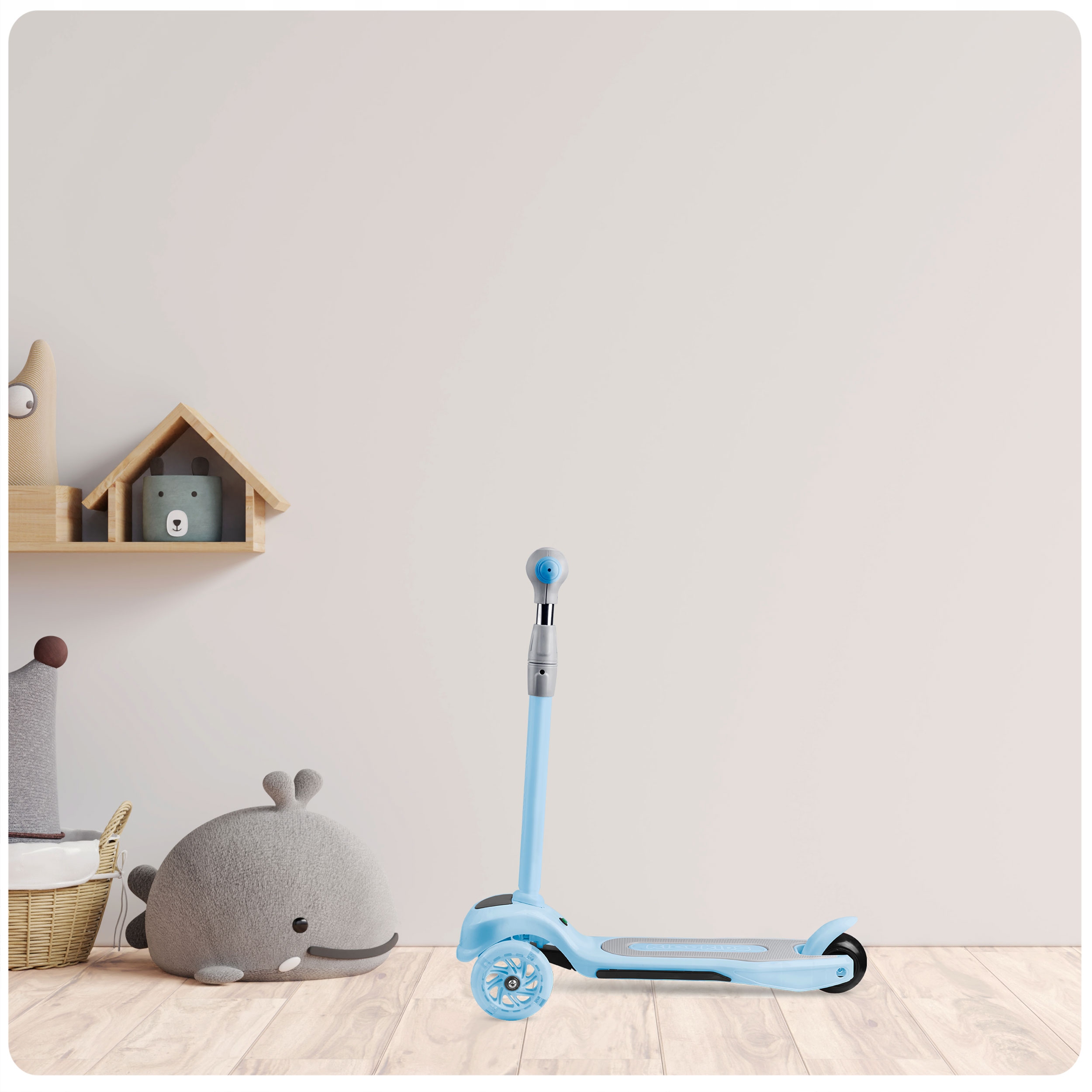 HULAJNOGA DLA DZIECI TRÓJKOŁOWA LED RICOKIDS Kolor Niebieski