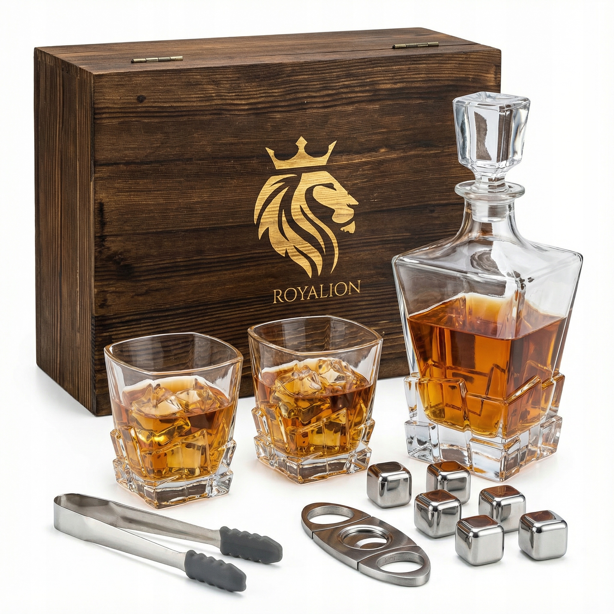 Sada na whisky drinků karafa jako dárek pro muže, muže a muže, 2 sklenice