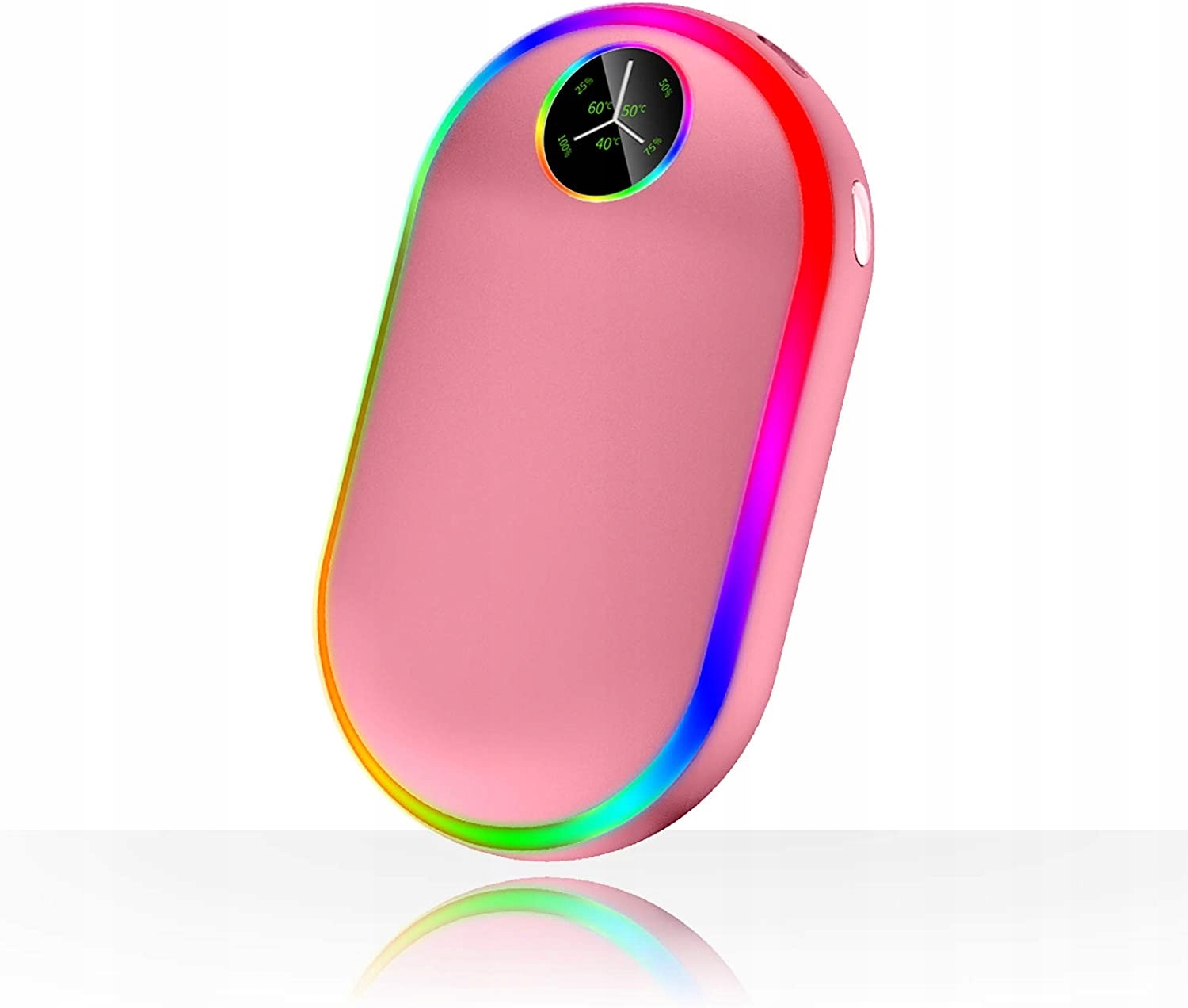 OGRZEWACZ DO RĄK USB POWERBANK 10000mAh RÓŻOWY Maksymalna temperatura rozgrzania 60°C