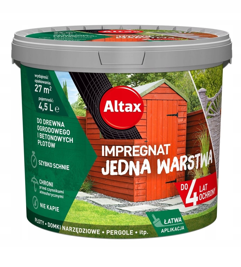 ALTAX IMPREGNAT DREWNO JEDNA WARSTWA ORZECH 4,5L