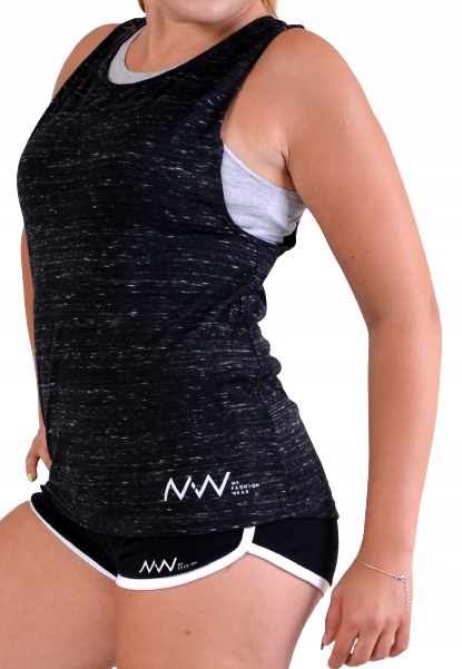 WYPRZ!!! Tank Top potreningowy M melanż Rękaw bez rękawów