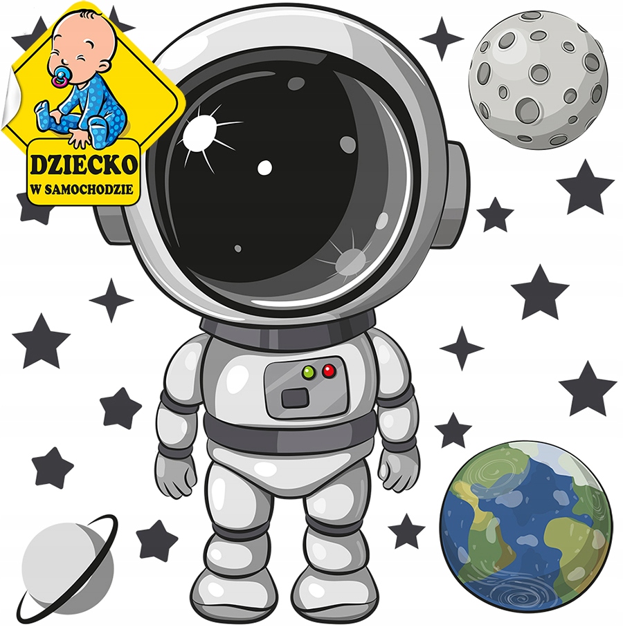 

Duża Naklejka na ścianę Astronauta Planety 57x73