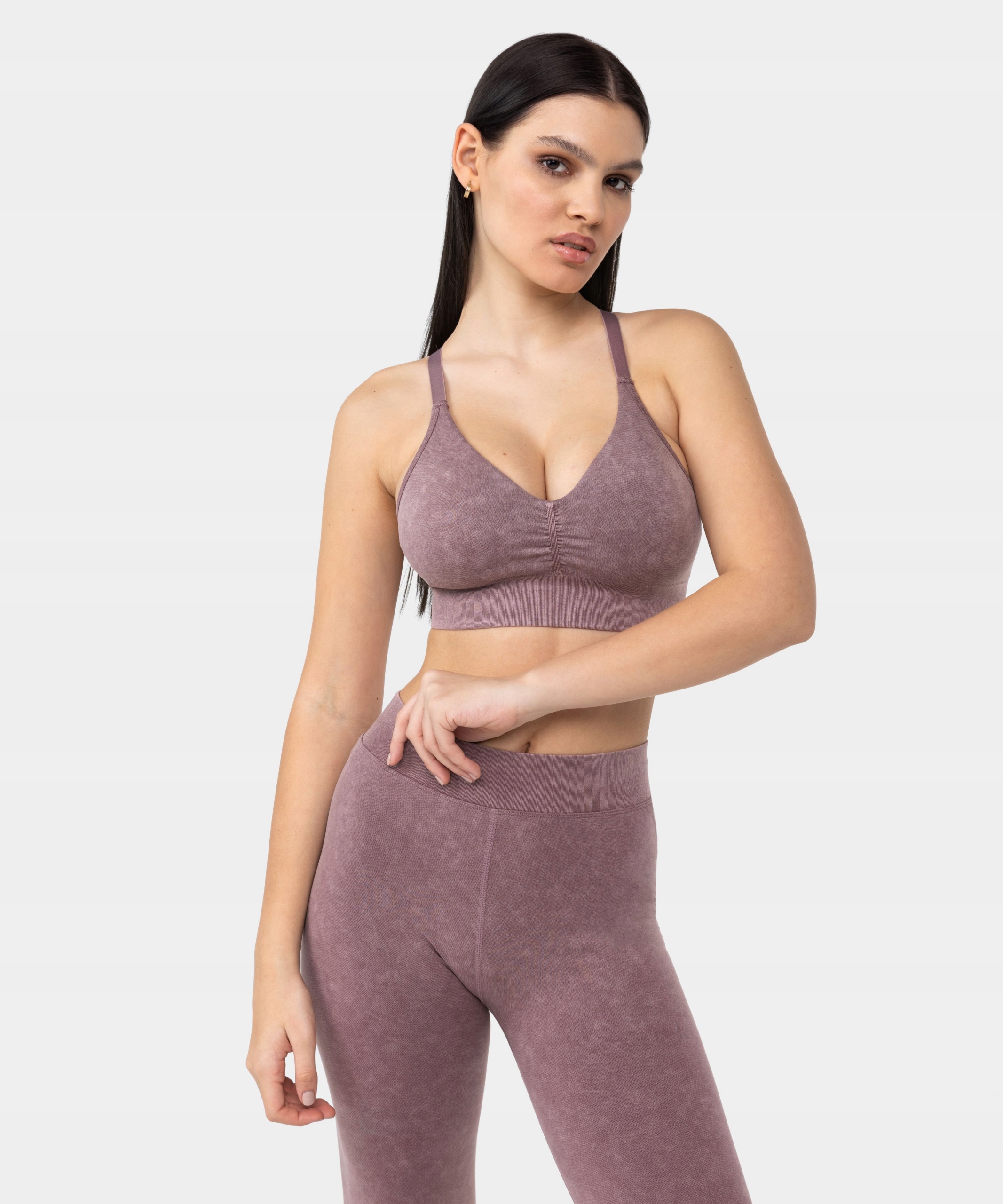 LEGGINSY GETRY BEZSZWOWE GRUBSZY MATERIAŁ BRUDNY RÓŻ - L Kolekcja Marble Story