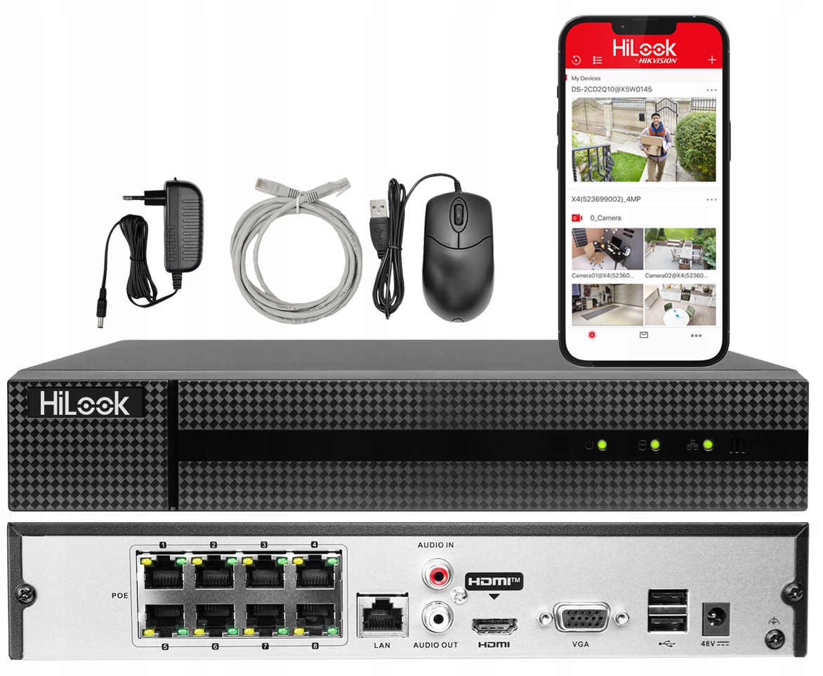 Ip rekordér Hikvision HiLook 8xPoE až 8Mpx NVR-108MH-C/8P Aplikácia