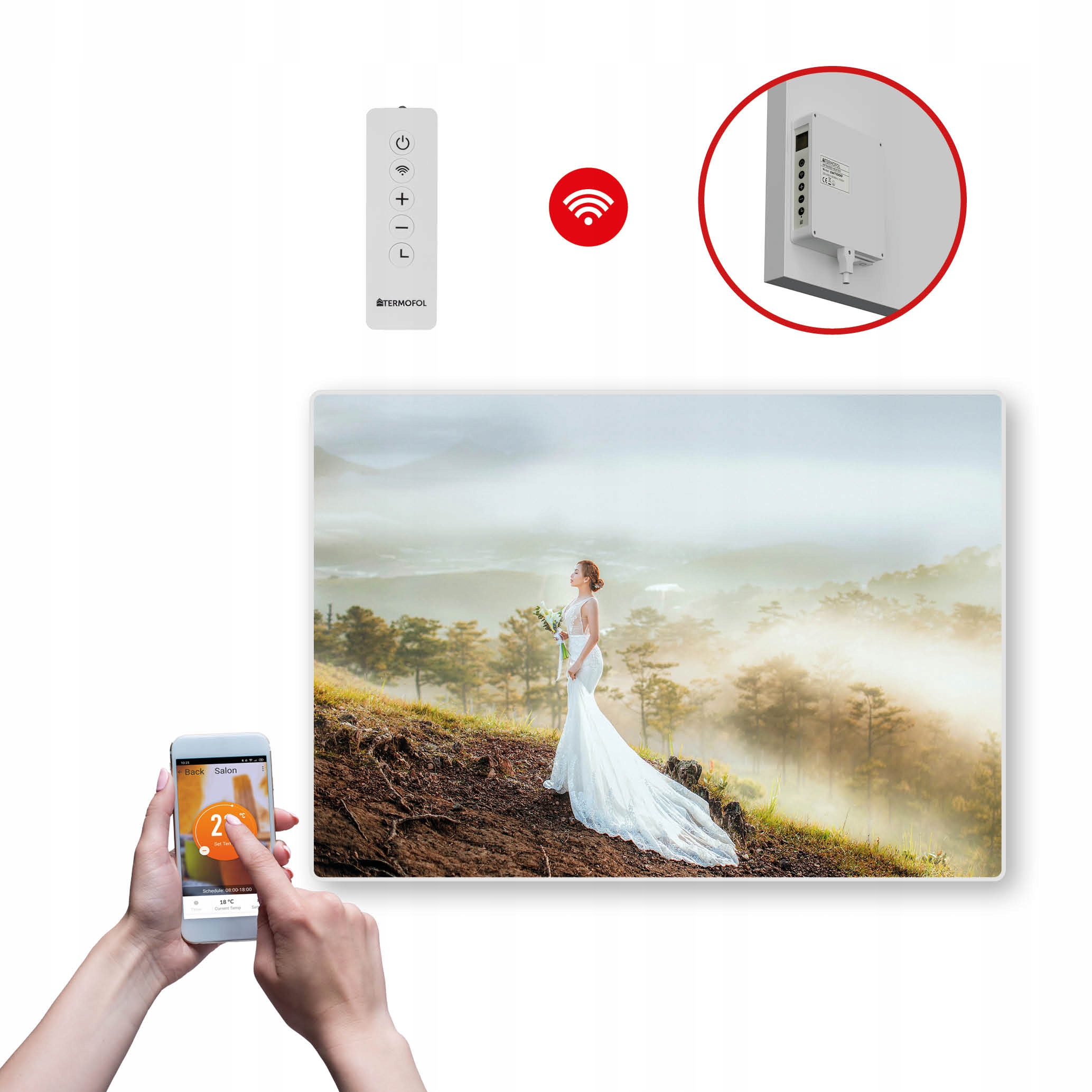 Dekoračný infračervený Ohrievací Panel s výkonom 500 W a Wifi