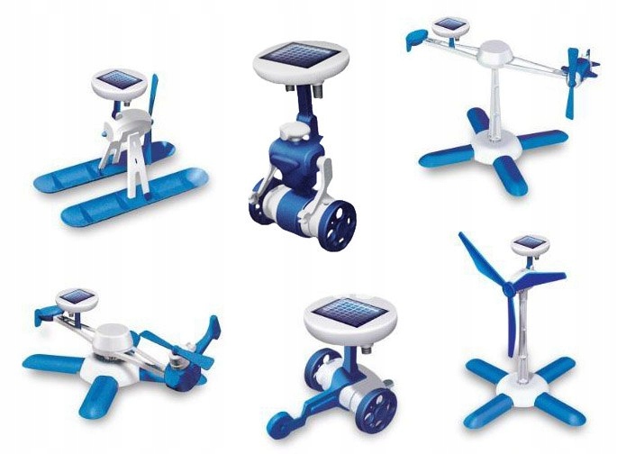 

Roboty solarne 6w1 Solar Kit wiatrak, helikopt