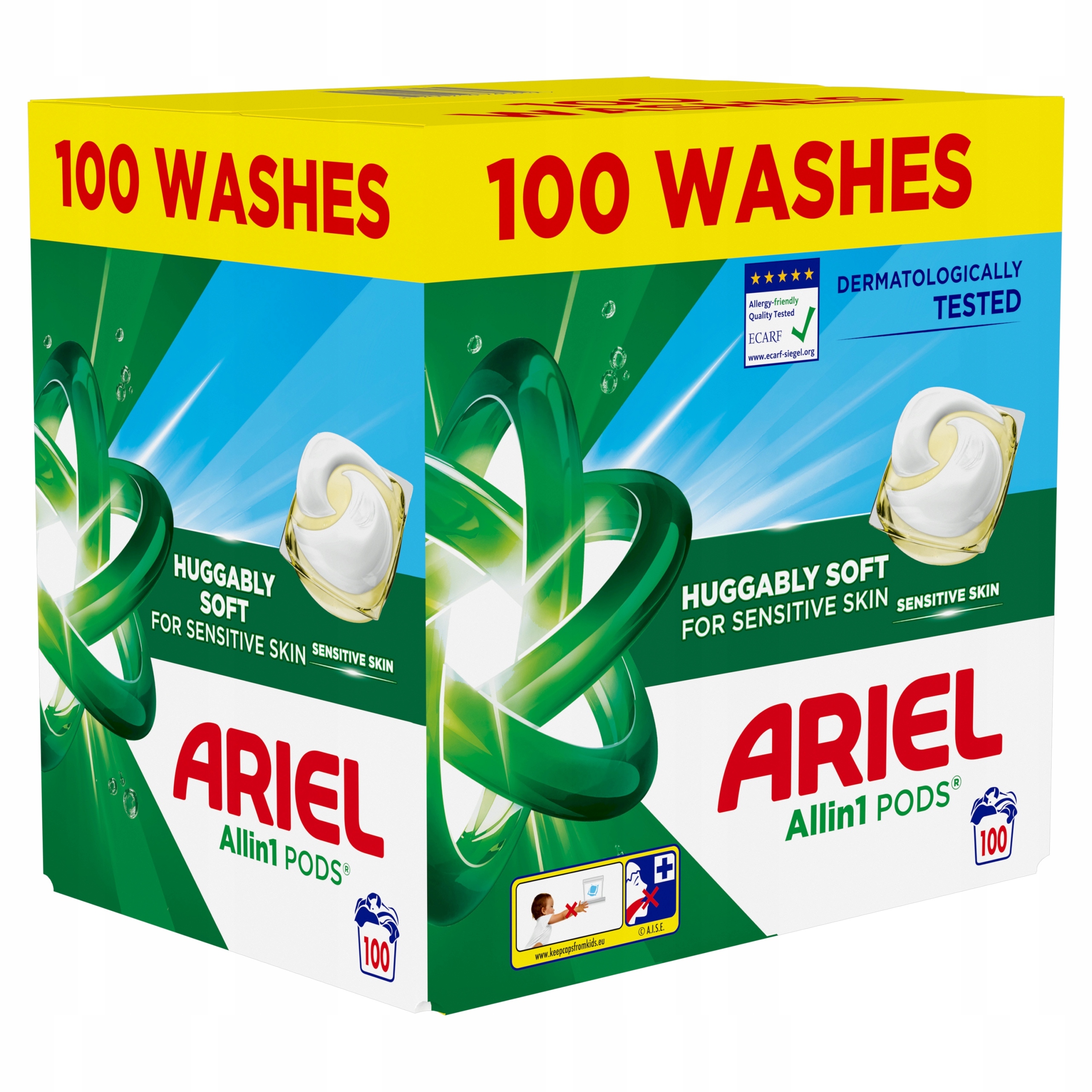 Levně Ariel Sensitive Allin1, kapsle na praní 100 ks 100 praní