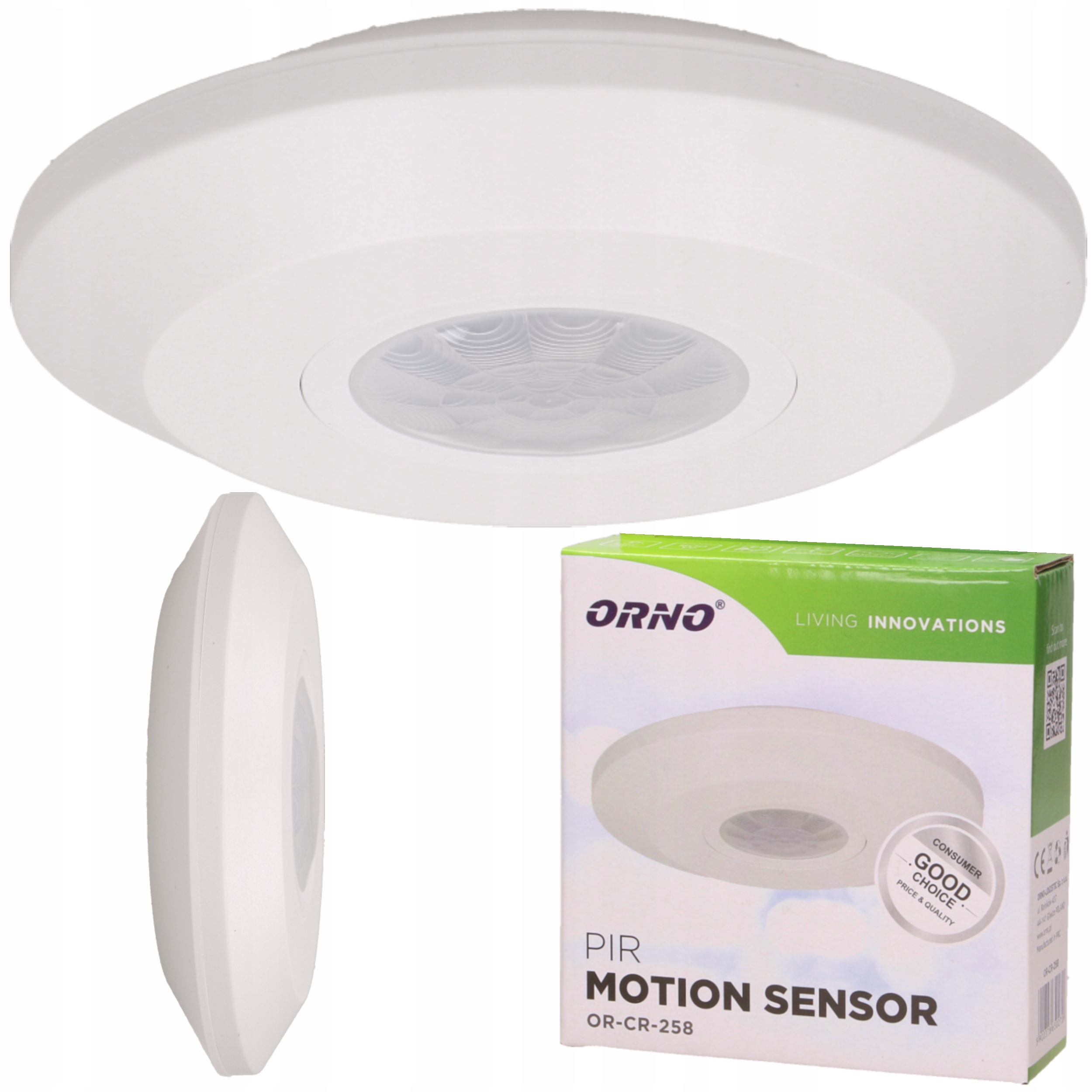 Czujnik Ruchu Zmierzchu Sufitowy MINI PŁASKI 360°