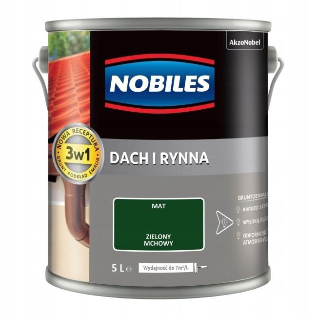 Farba Na Pozinkovanie 5 L Zelená Matná Akrylová Nobiles Strecha A Žľab