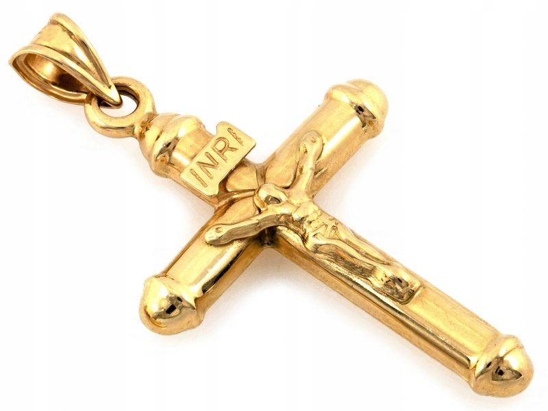 Zlatý křížek 585 s obrázkem Krista 1.23g Devocionálie jako dárek