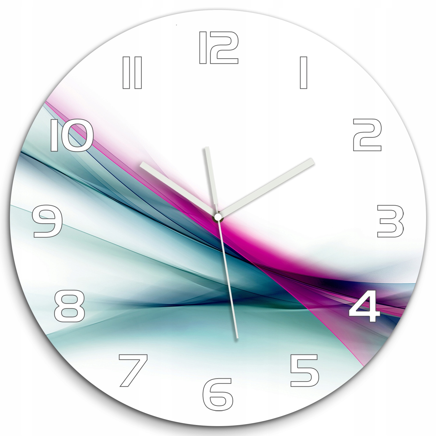 

Szklany duży zegar wiszący Abstrakcja fale fi 60cm