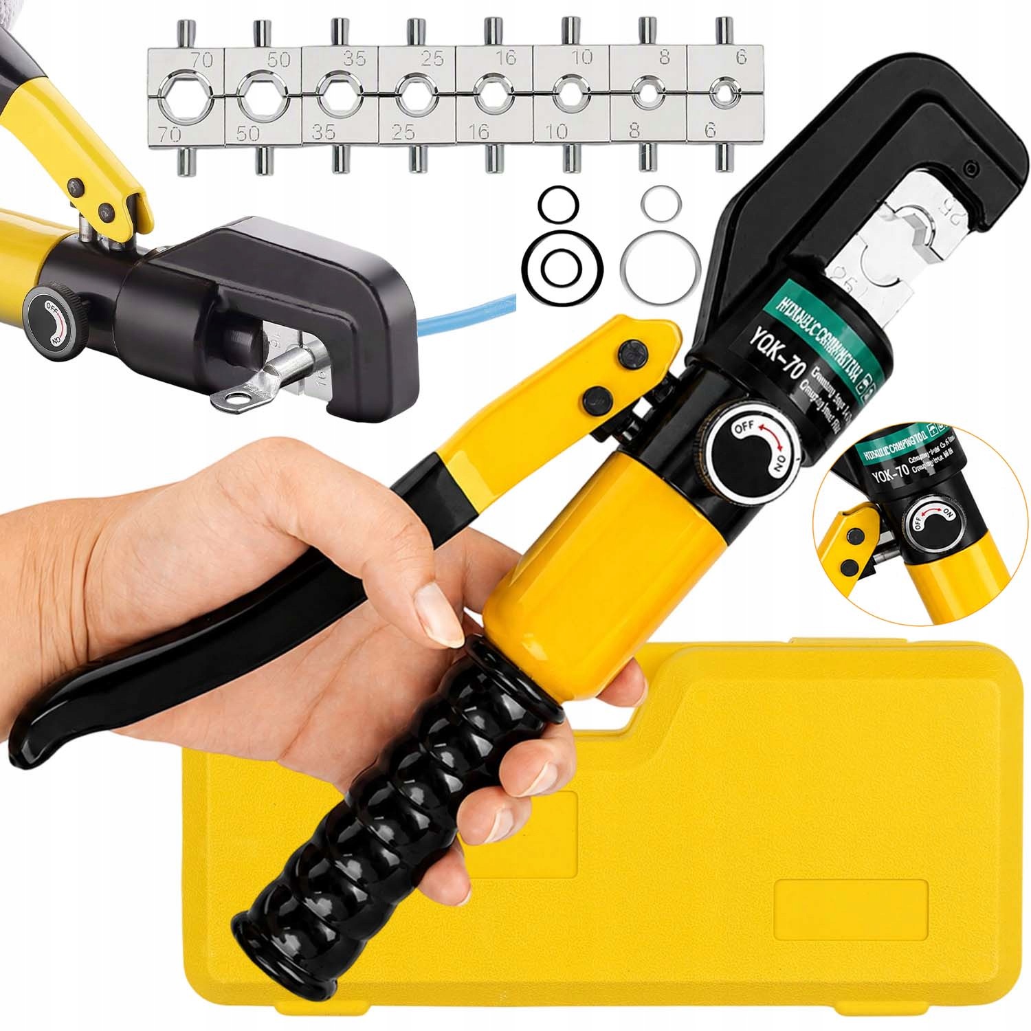 Hydraulický Lisovač Kabelů 4X90 MM2 Vodičů, Matrice+kufr