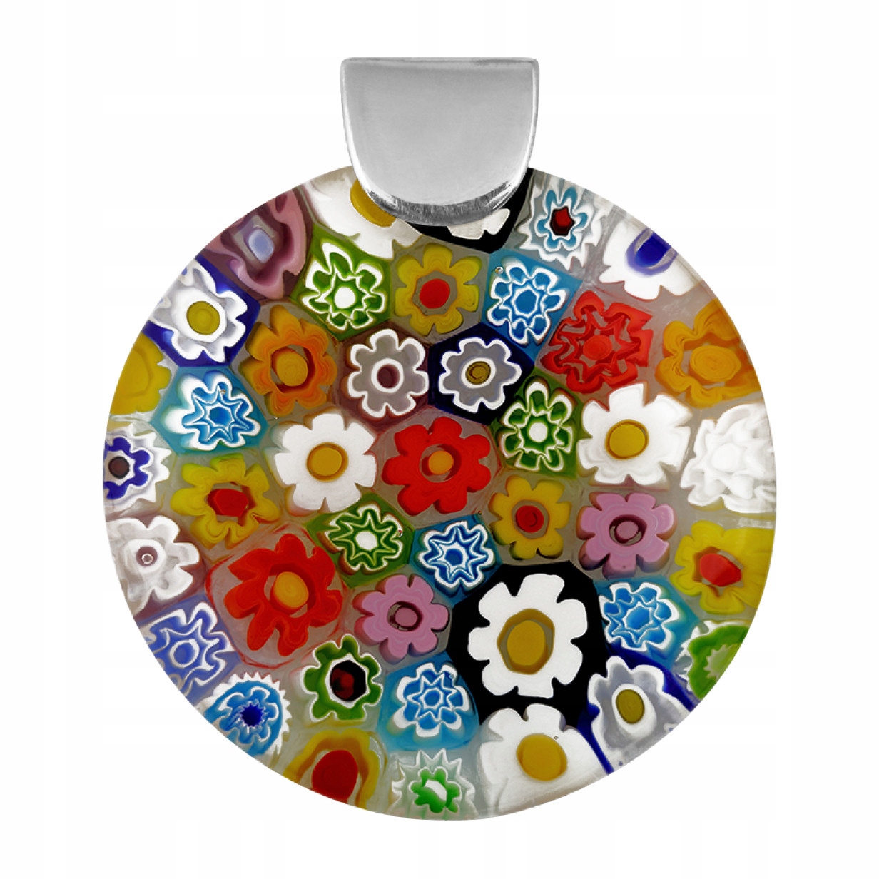 Dámský vícebarevný přívěsek Harf sklo murano kolečko