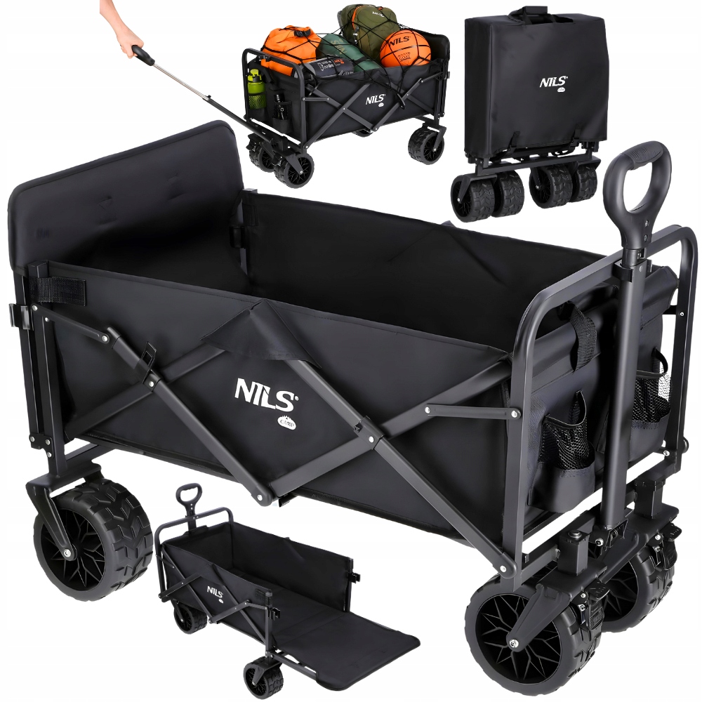 Wózek Ogrodowy Transportowy Plażowy Składany Turystyczny Duży 160L Nils