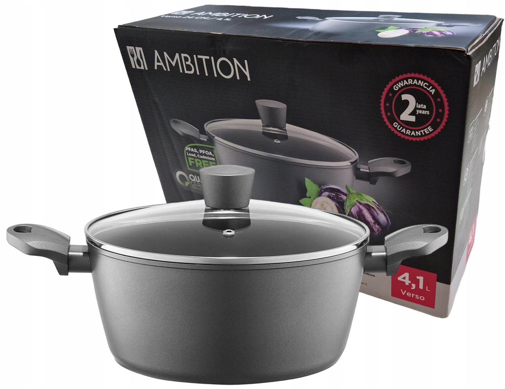 Garnek Z Pokrywką Ambition Verso 24cm 4,1L Indukcja