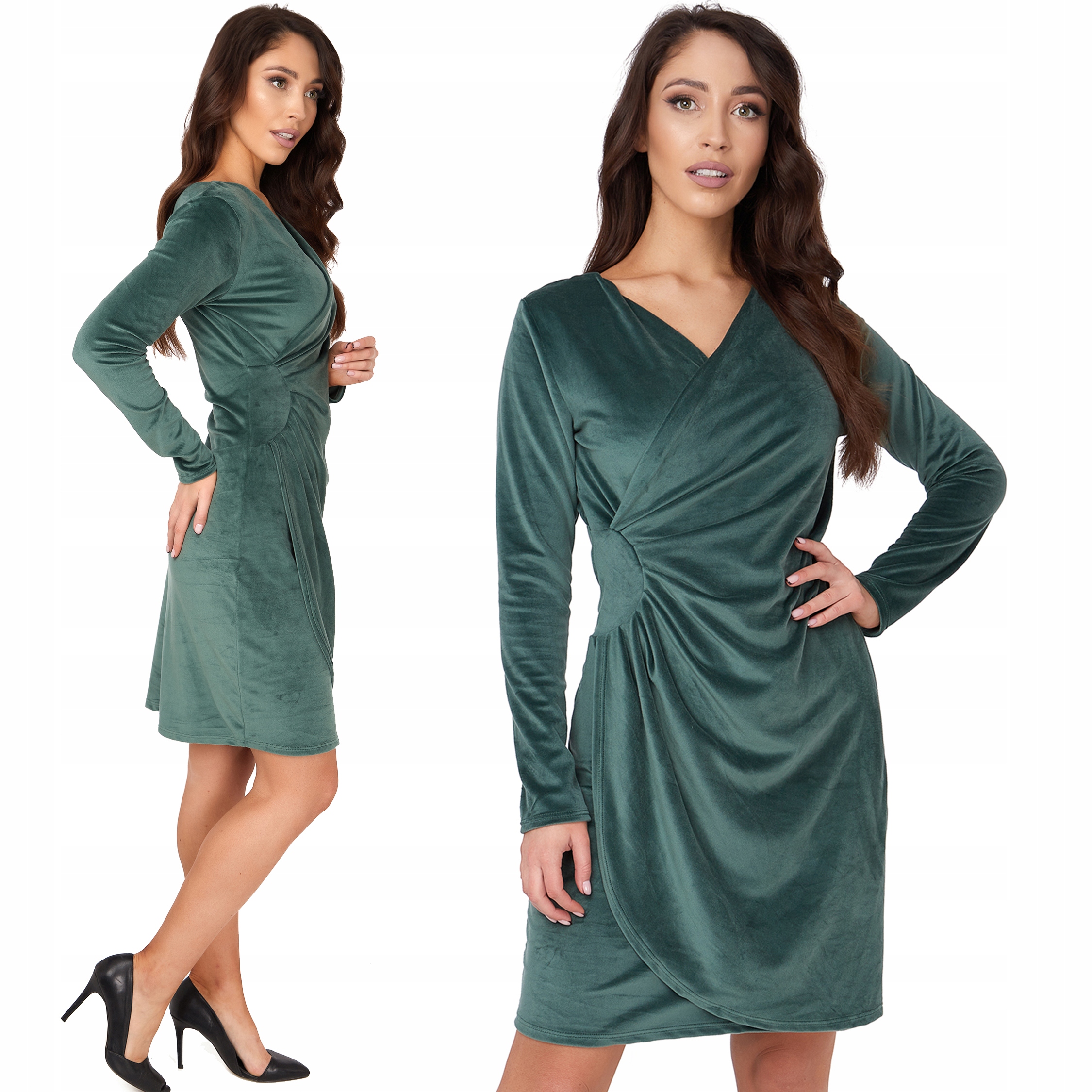 085__KOPERTOWA WELUROWA SUKIENKA Marka inna