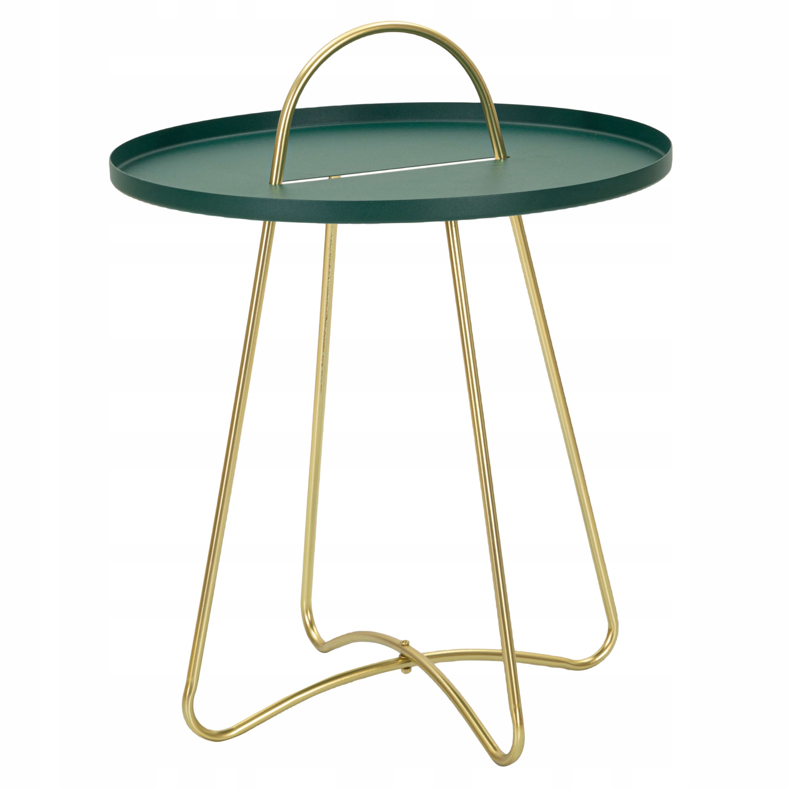 Kovový Stolík Ø 45 CM Výška 59 CM Zelený Do Obývačky A Na Terasu