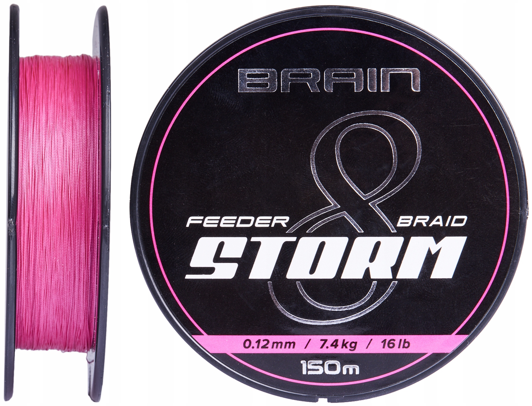 Brain plecionka 8 splotów Storm 8X kolor różowy 150m 0.14mm 206lb/9kg