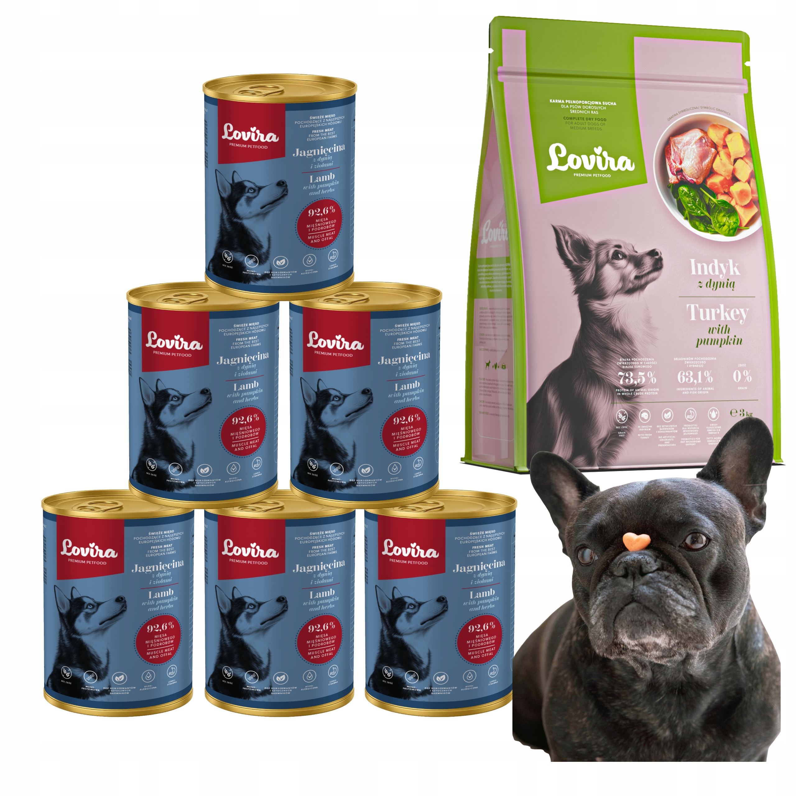 Krmivo Suché Krůta 6x Krmivo Vlhké Jehněčí 92,6% bezobilné Vitamíny