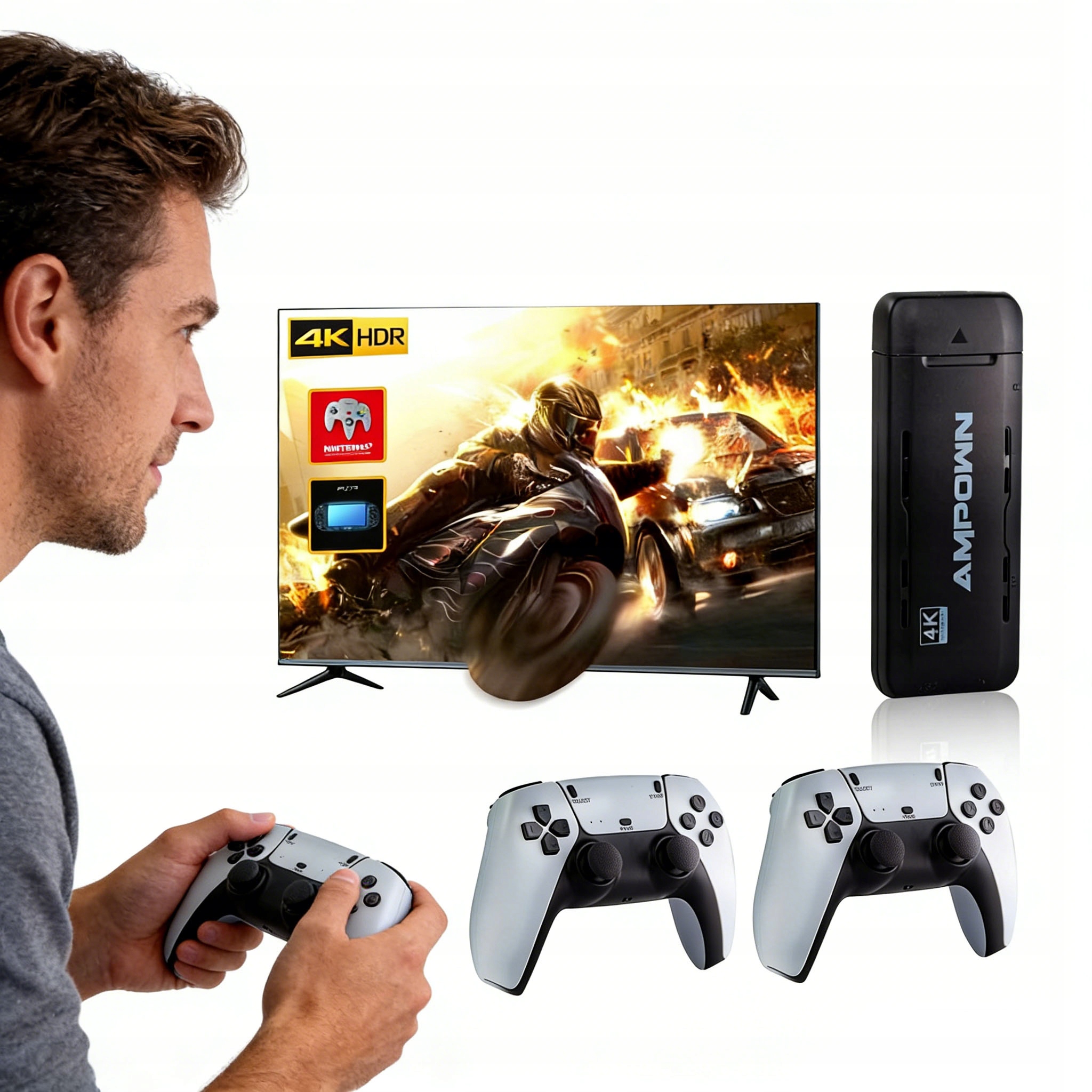 Konsola retro Hdmi 4K do gier 64GB karta pamięci