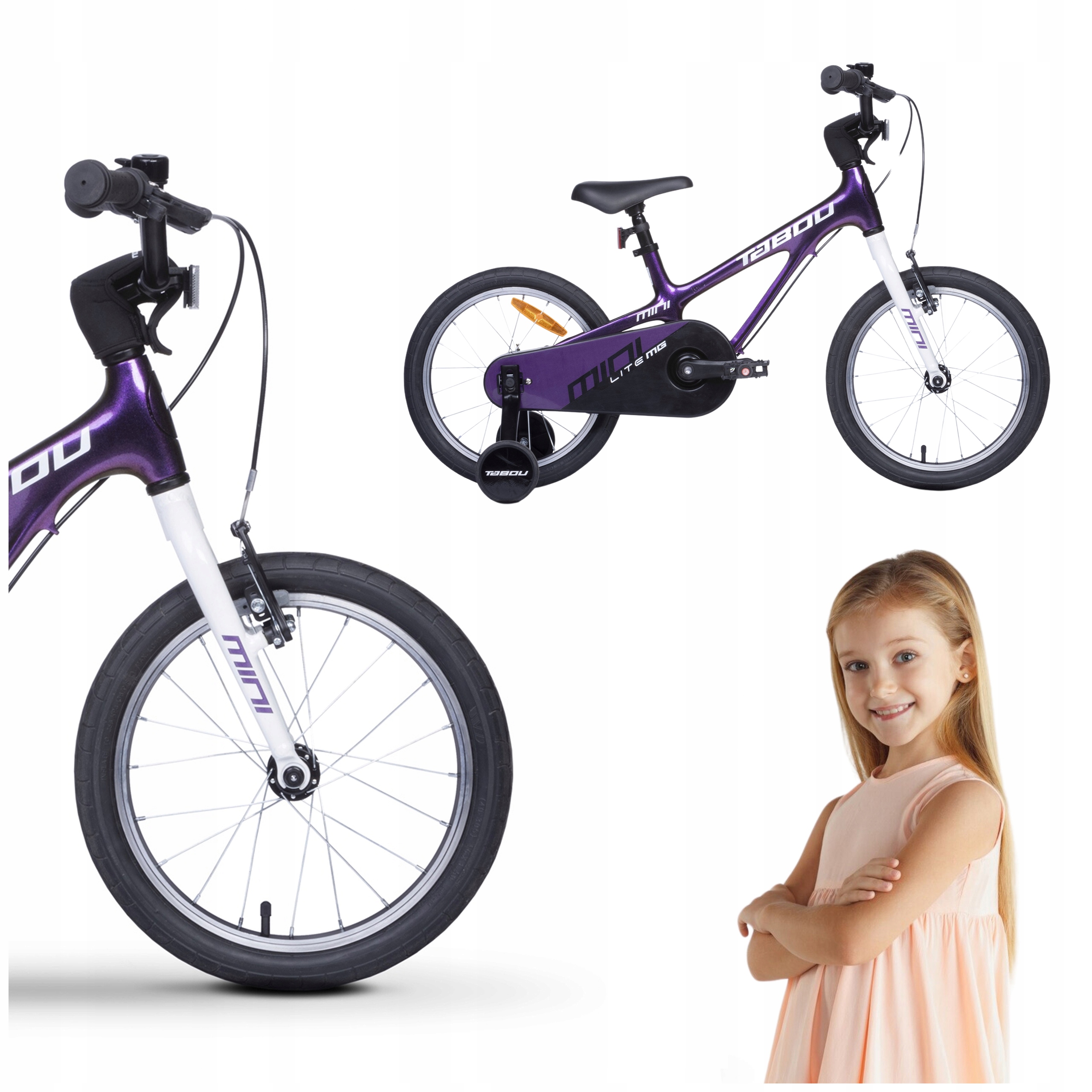 Dětské Kolo 16 palců Magneziové Kolo Velmi Lehké 6,5 kg Kolečka Bonus