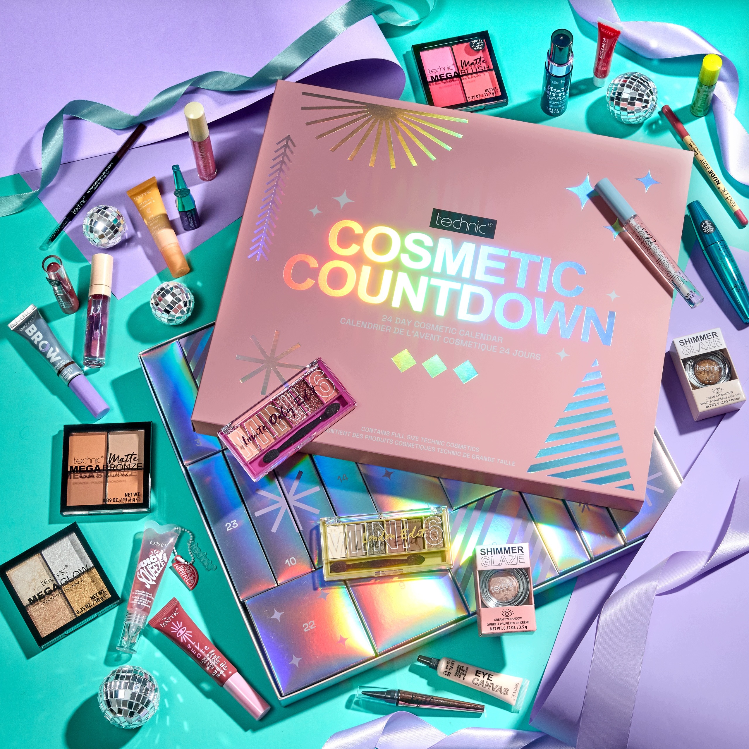 Адвент-календарь Technic Cosmetic большой, 24 полноразмерных средства для макияжа — фото 4