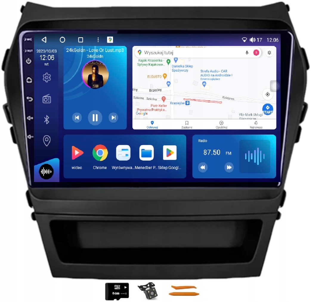 Rádio Android Navigácia Qled Carplay Gps Hyundai Santa Fe 3 12-18