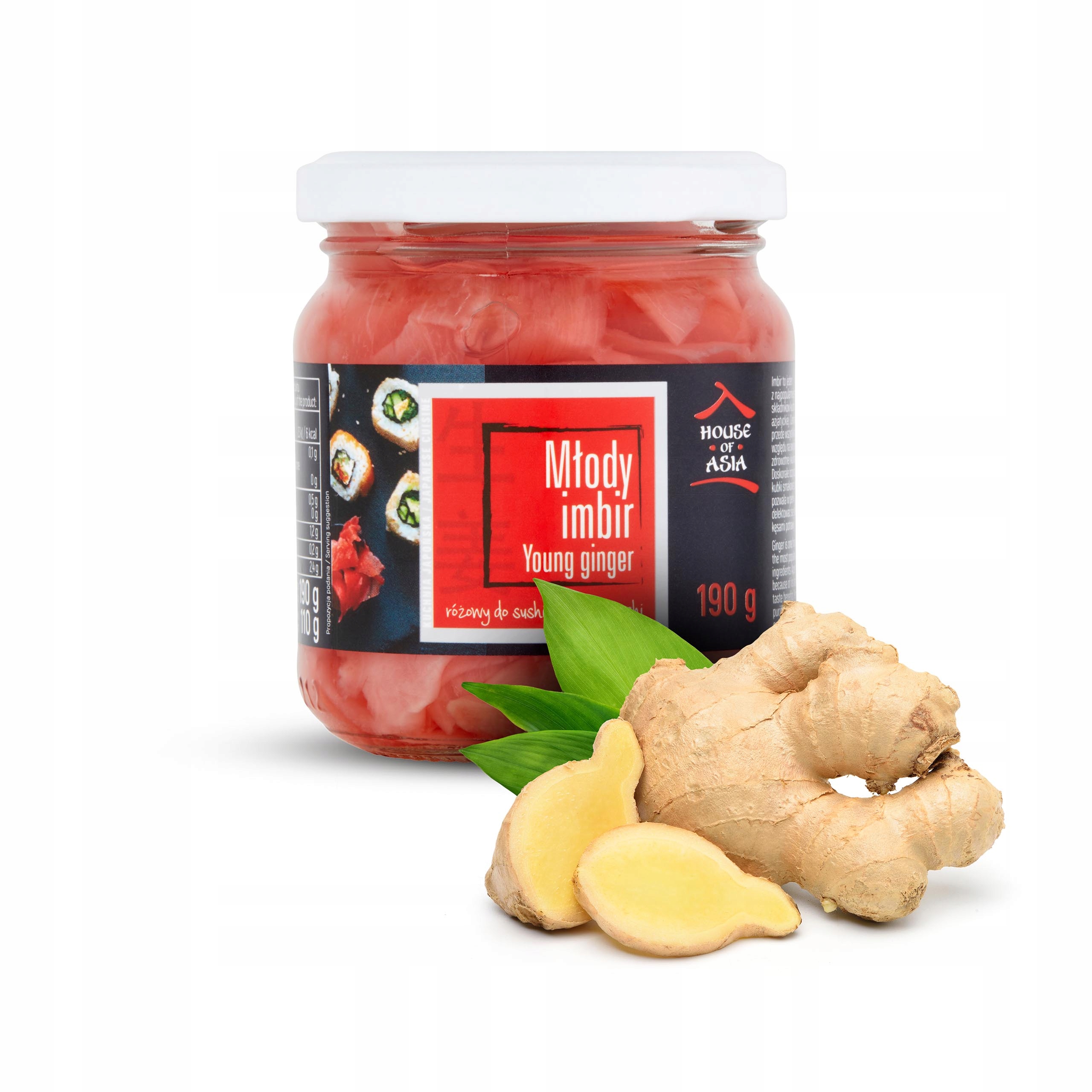 

Młody imbir różowy do sushi 190 g