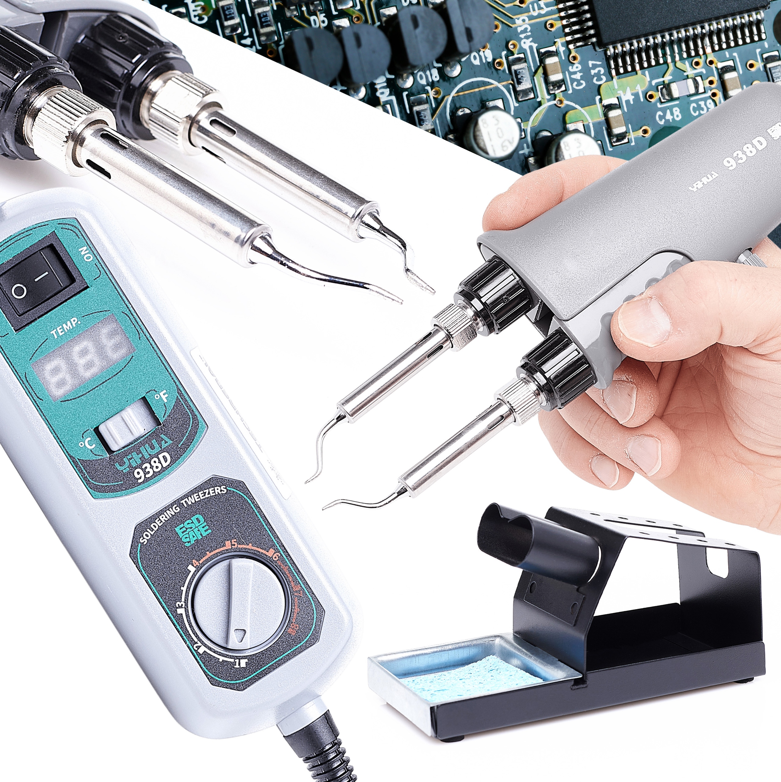 Lutownica Termopęseta Yihua 938D 200-480°C 120W Mobilna Termo Pinceta