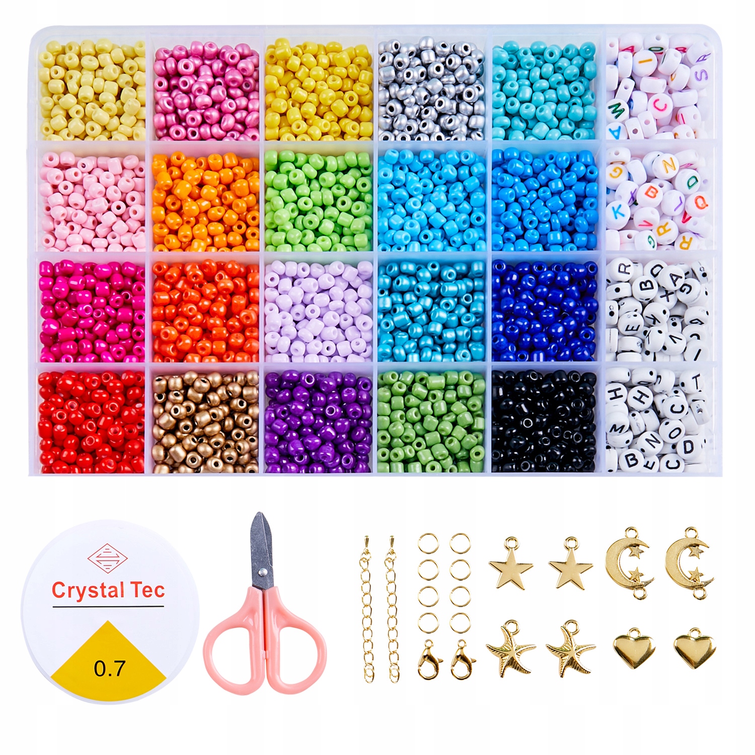 KORALIKI DO ROBIENIA BIŻUTERII, BRANSOLETEK MEGA ZESTAW 3000 ELEMENTÓW