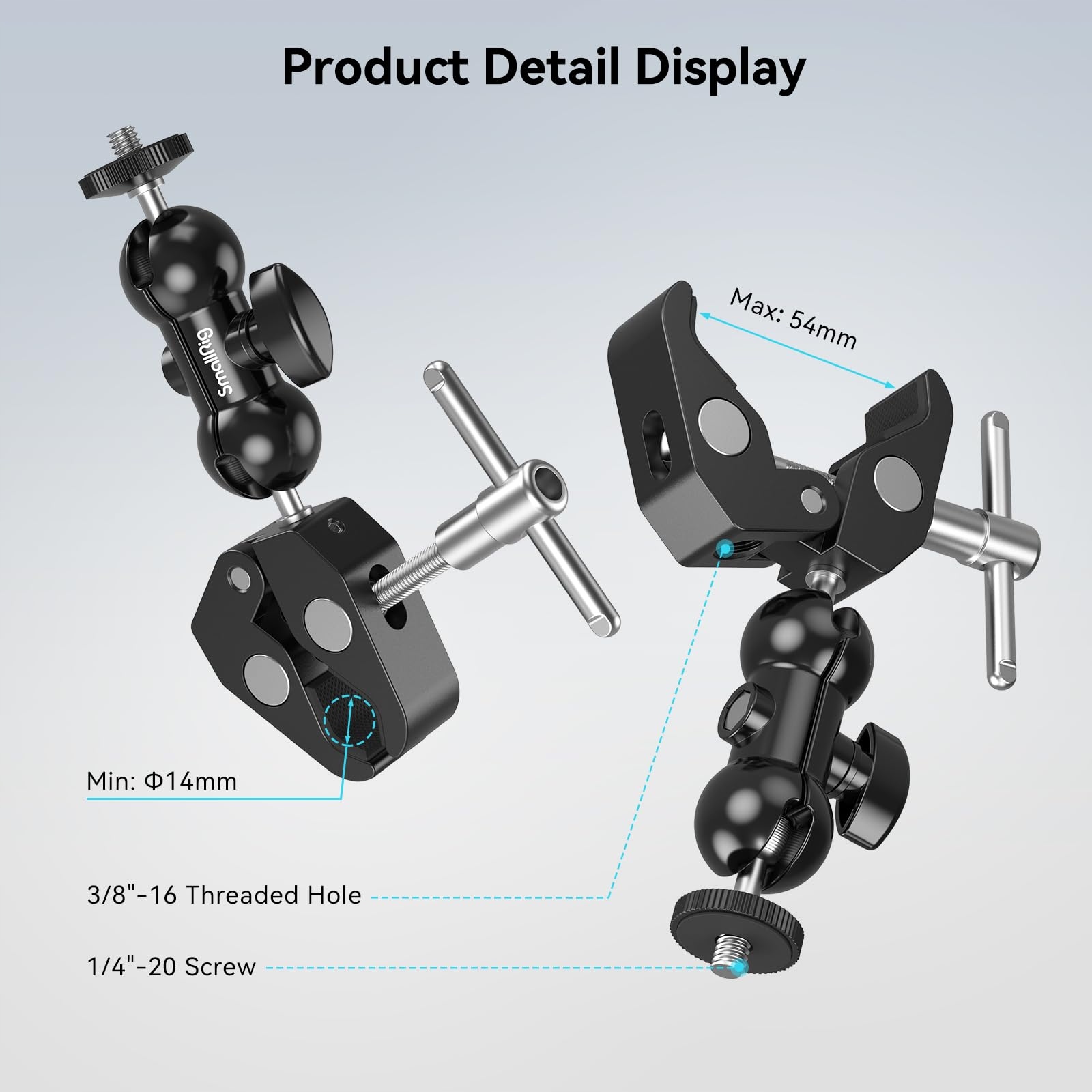 SMALLRIG Ulepszony Mini Magic Arm Klamra Do Kamery Telefonu i Światła — miniatura 5