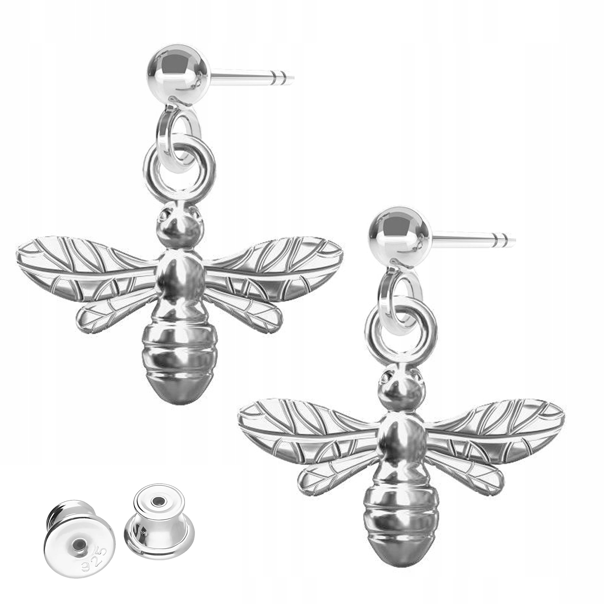 Stříbrné Náušnice s včelkami Hmyz Včely Včelky Bee Stříbro 925