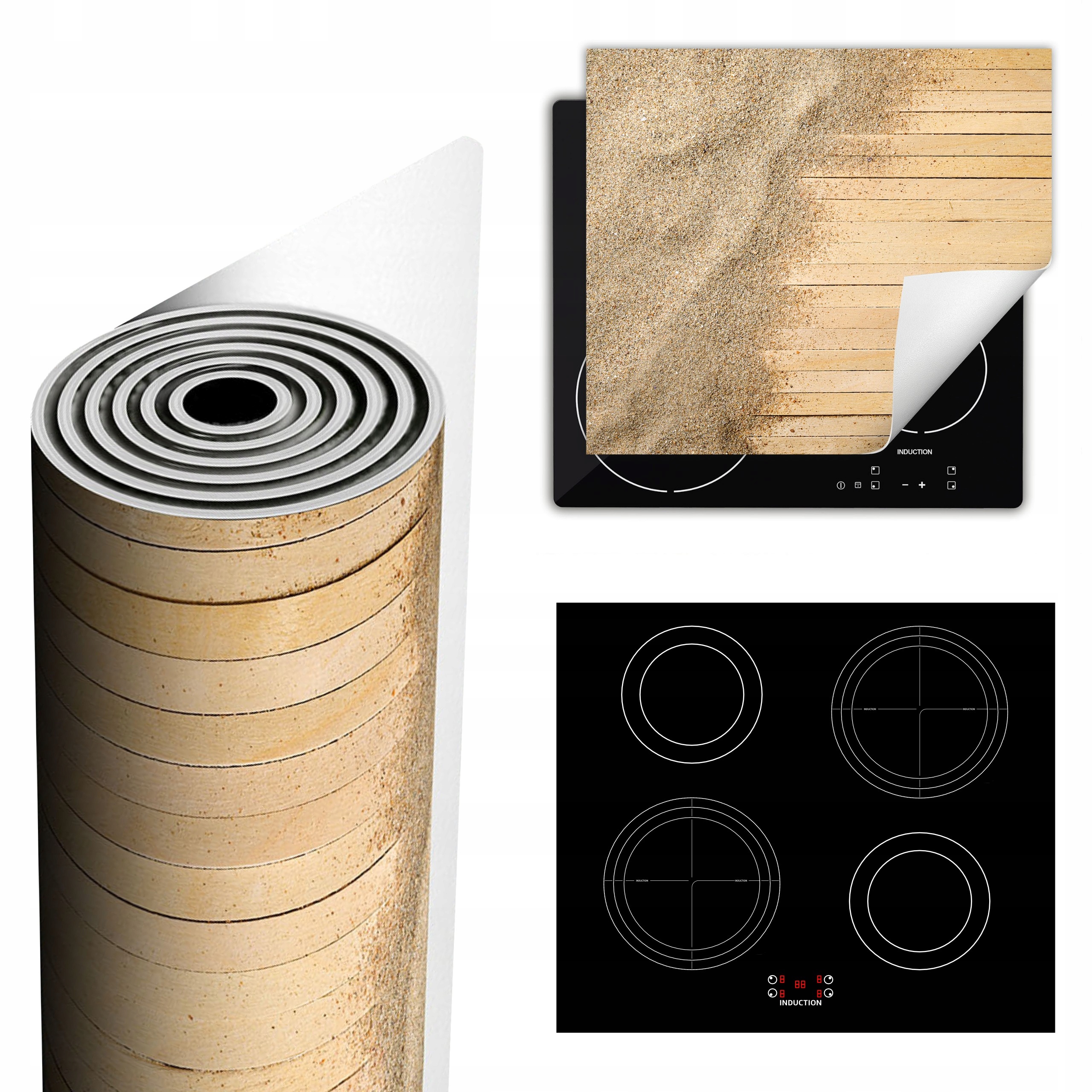 Ochranná Podložka Na Sporák Má Více Místa 60x52 písek dřevo