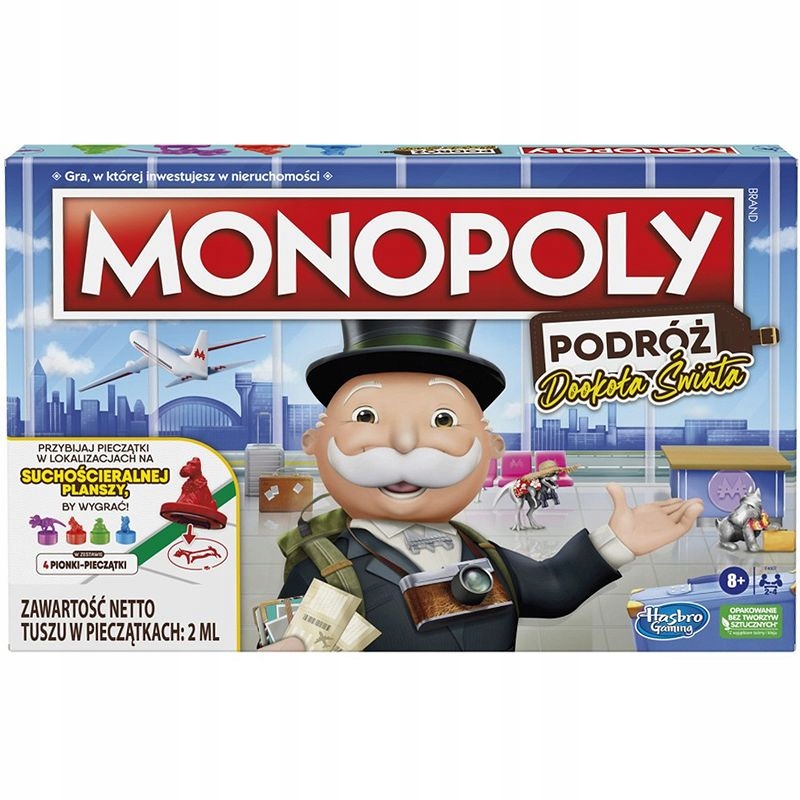 Zestaw GRA MONOPOLY PODRÓŻ DOOKOŁA ŚWIATA i GRA 5 MINUTE DUNGEON LOCH Seria Monopoly