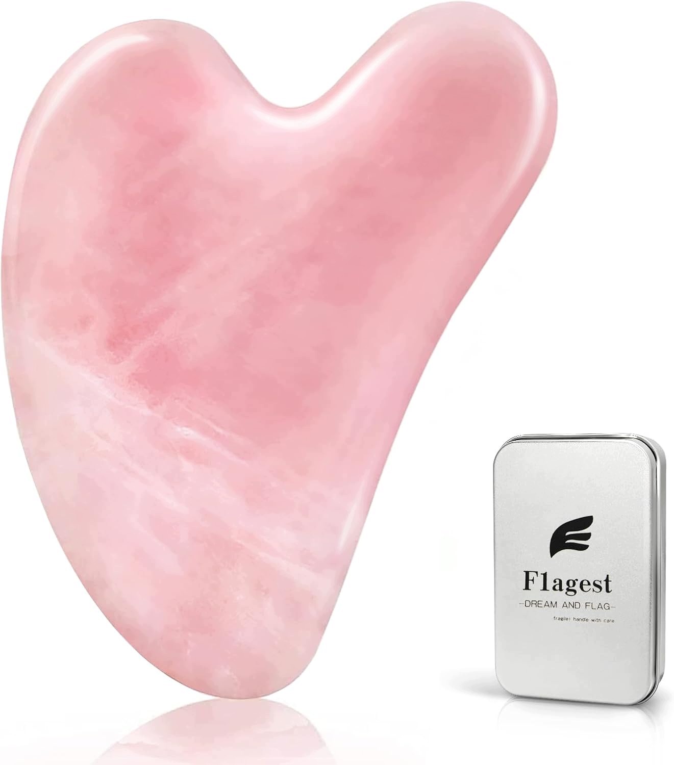 Gua Sha Růžový Křemen Srdce Anti-age Liftingová Masáž Obličeje