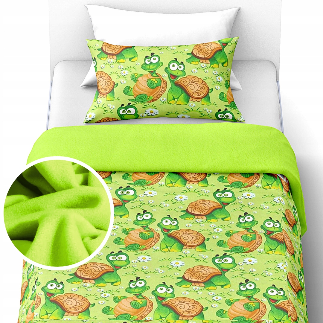 Izolované Povlečení 140x200+1x70x80 Fleece Bavlna Teplá zima Želví hrad