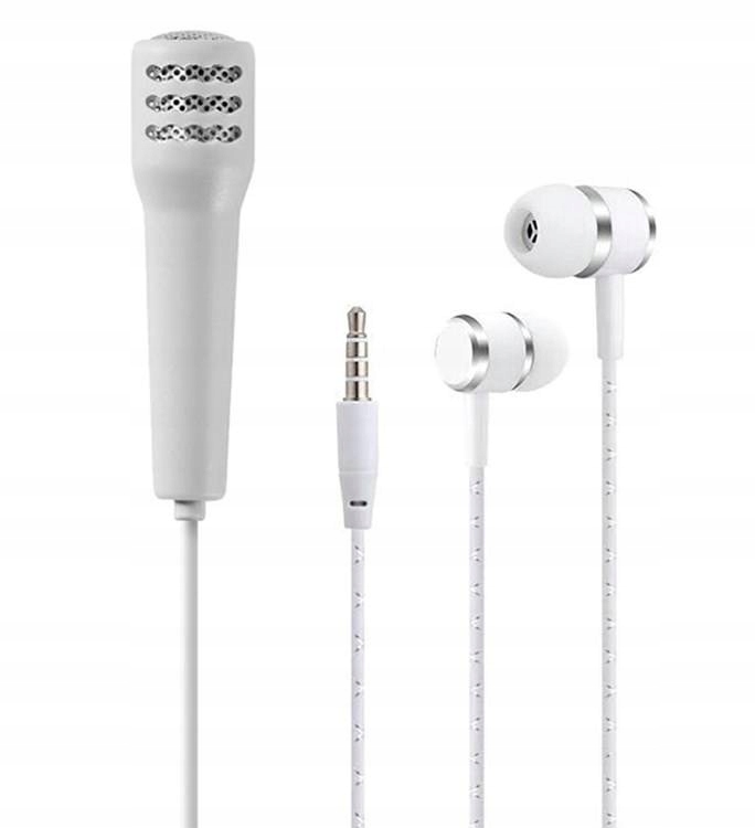 Miniaturowy mikrofon przewodowy +słuchawki douszne