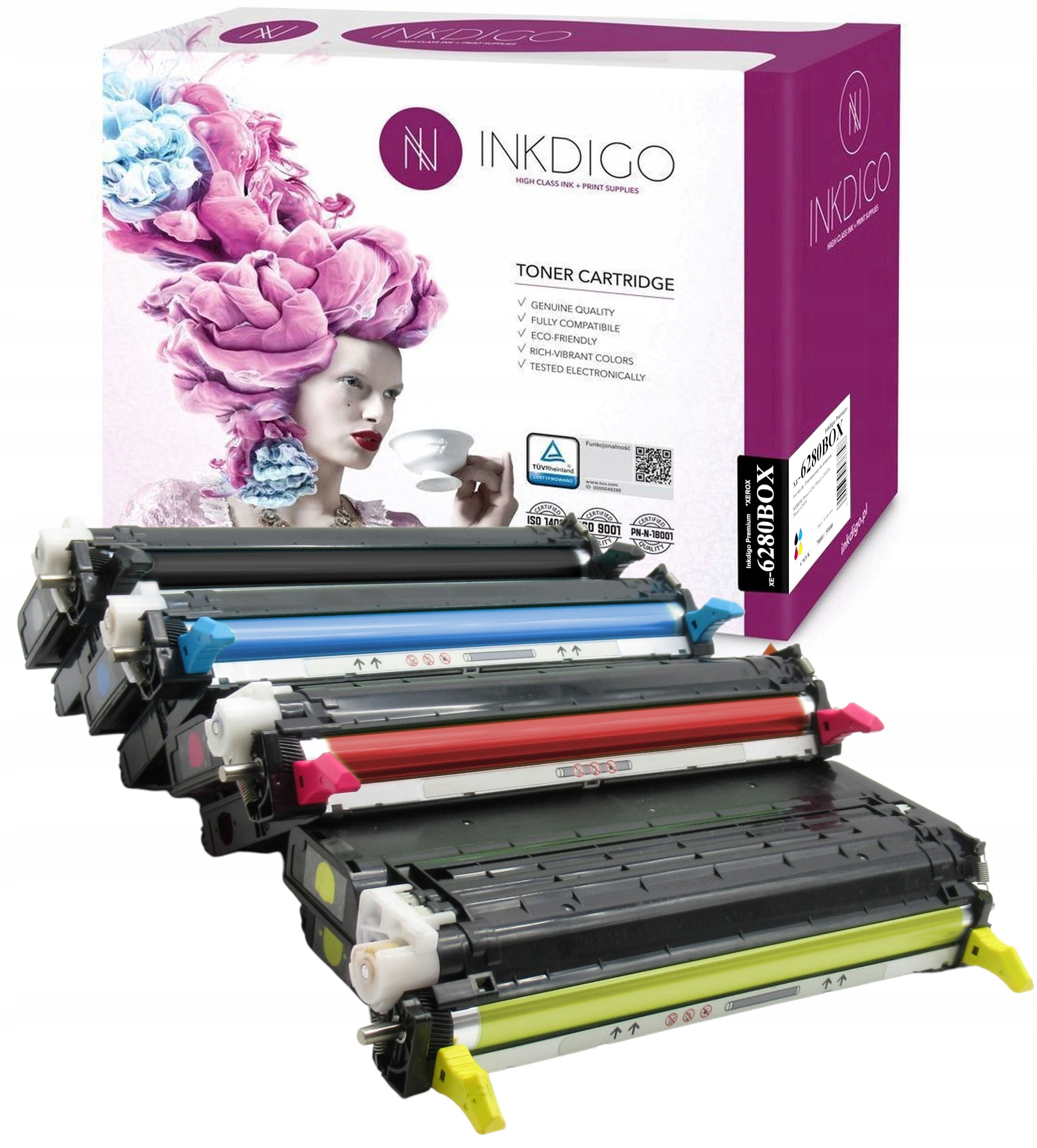 4x náhradní toner pro Xerox Phaser 6280 Dn Dnm Cmyk