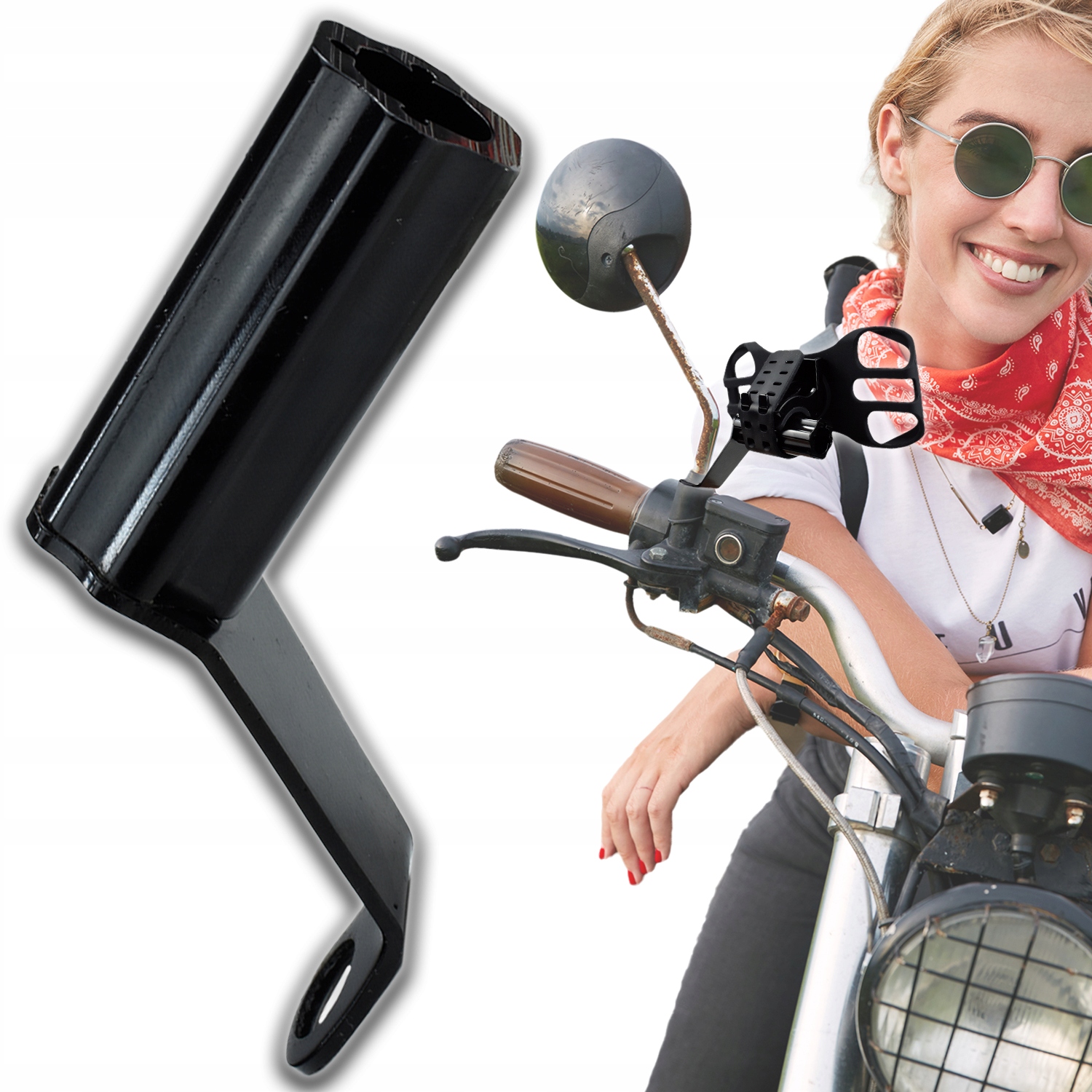 Adapter Pałąk Uchwyt Pod Śrubę Lusterka Do Motocykla Skutera Quada Roweru