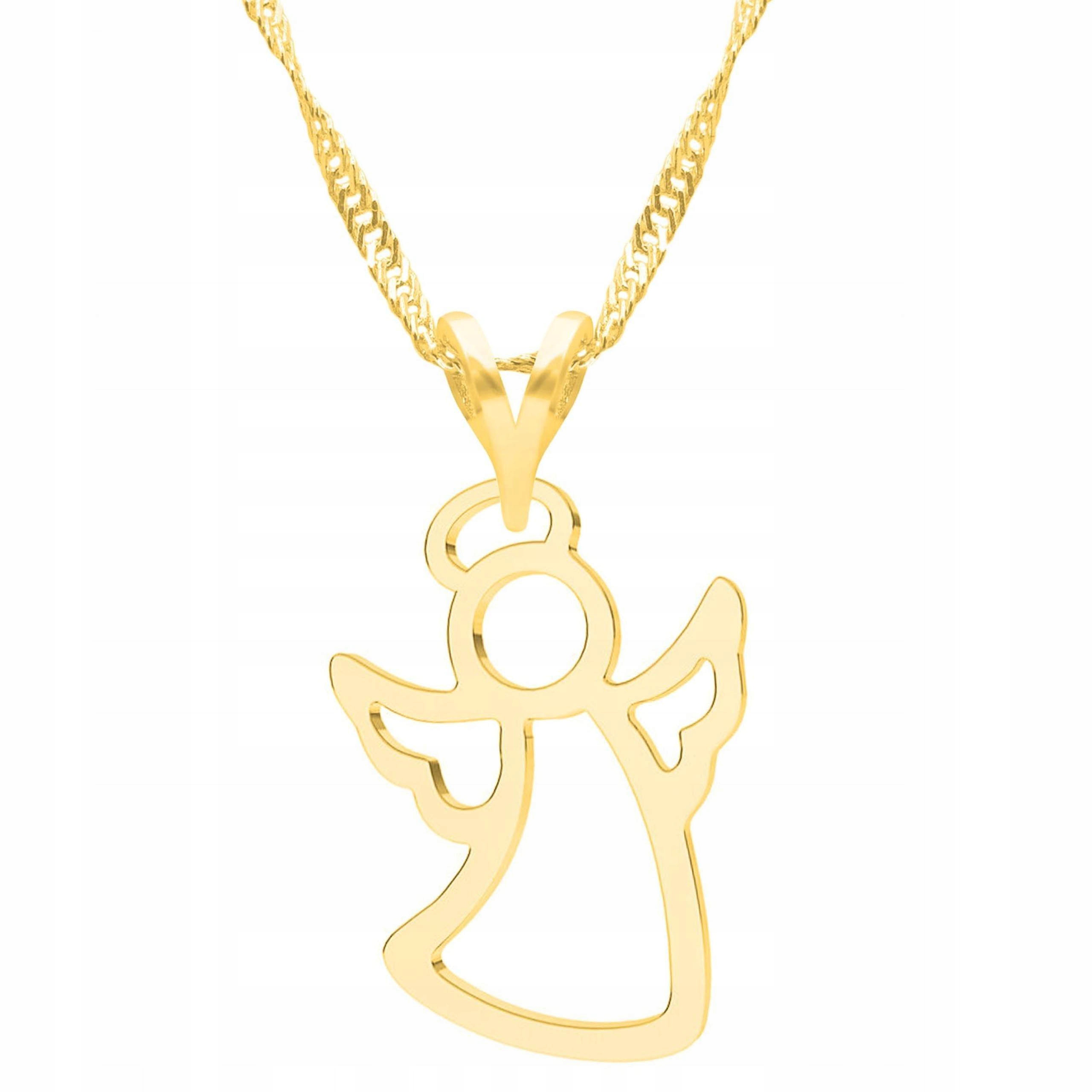 Zlatý náhrdelník Anděl Křídla Anděl s andělem Postava Stříbro 925