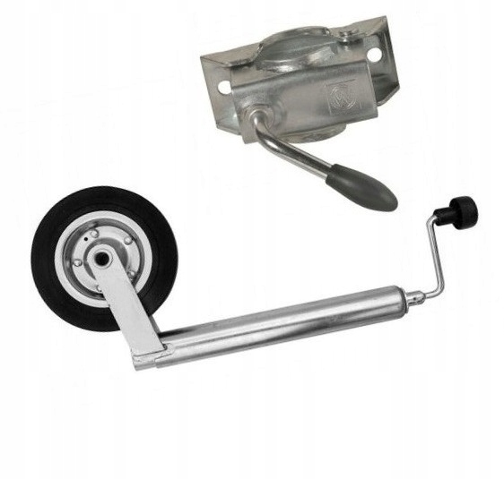 Podpěrné kolo fi48 kovové gumové s objímkou pro přívěsy a odtahové vozy – 200 kg