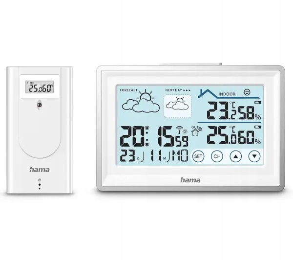 Stacja pogody Hama Bahamas Alarm Zegar Pomiar temperatury wilgotności