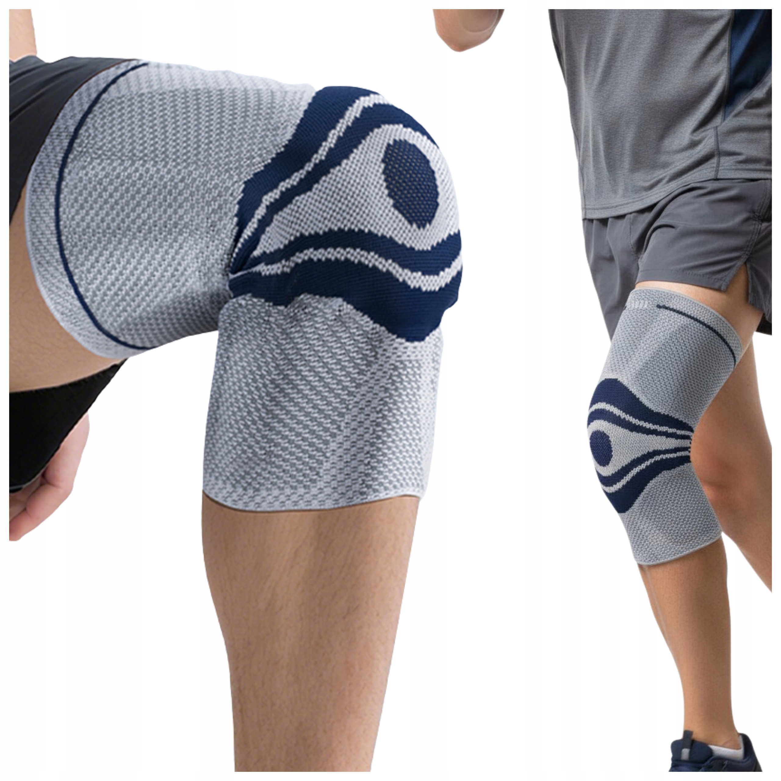 Bandáž na koleno, sportovní kompresní stabilizátor XL pro bolesti kolena při tréninku