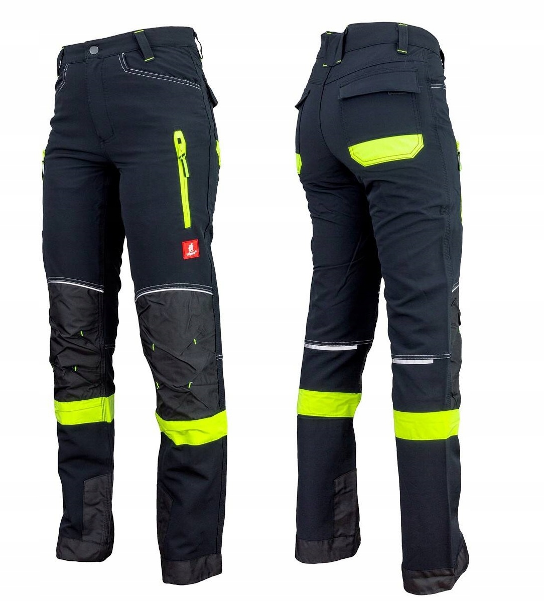 Elastyczne Spodnie Robocze Softshell Męskie Odblaskowe Rozciągliwe Urgent