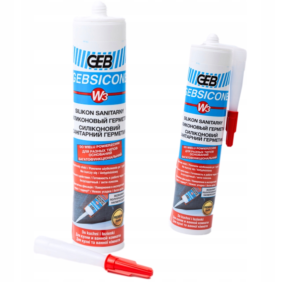 Silikon sanitarny GEB W3 grzybobójczy 280 ml