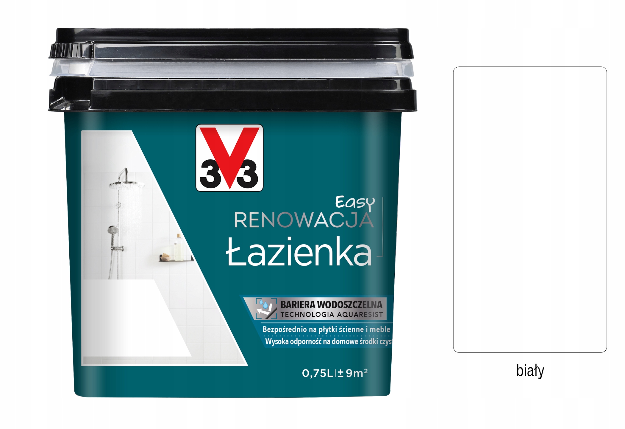 V33 Farba renowacja Łazienka i Płytki 0,75L Biały satyna