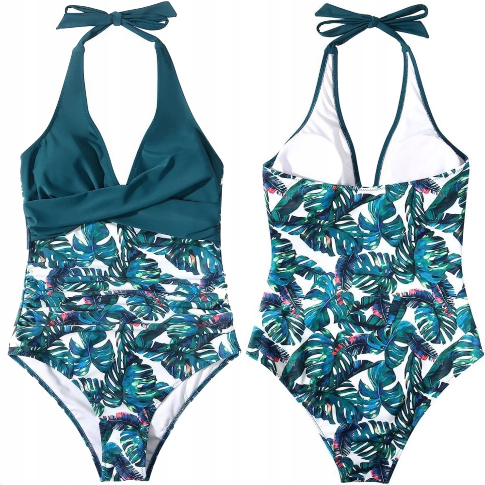 JEDNOCZĘŚCIOWY STRÓJ KĄPIELOWY KOSTIUM DAMSKI WYSZCZUPLAJĄCY PUSH UP 42 XL Wzór dominujący bez wzoru