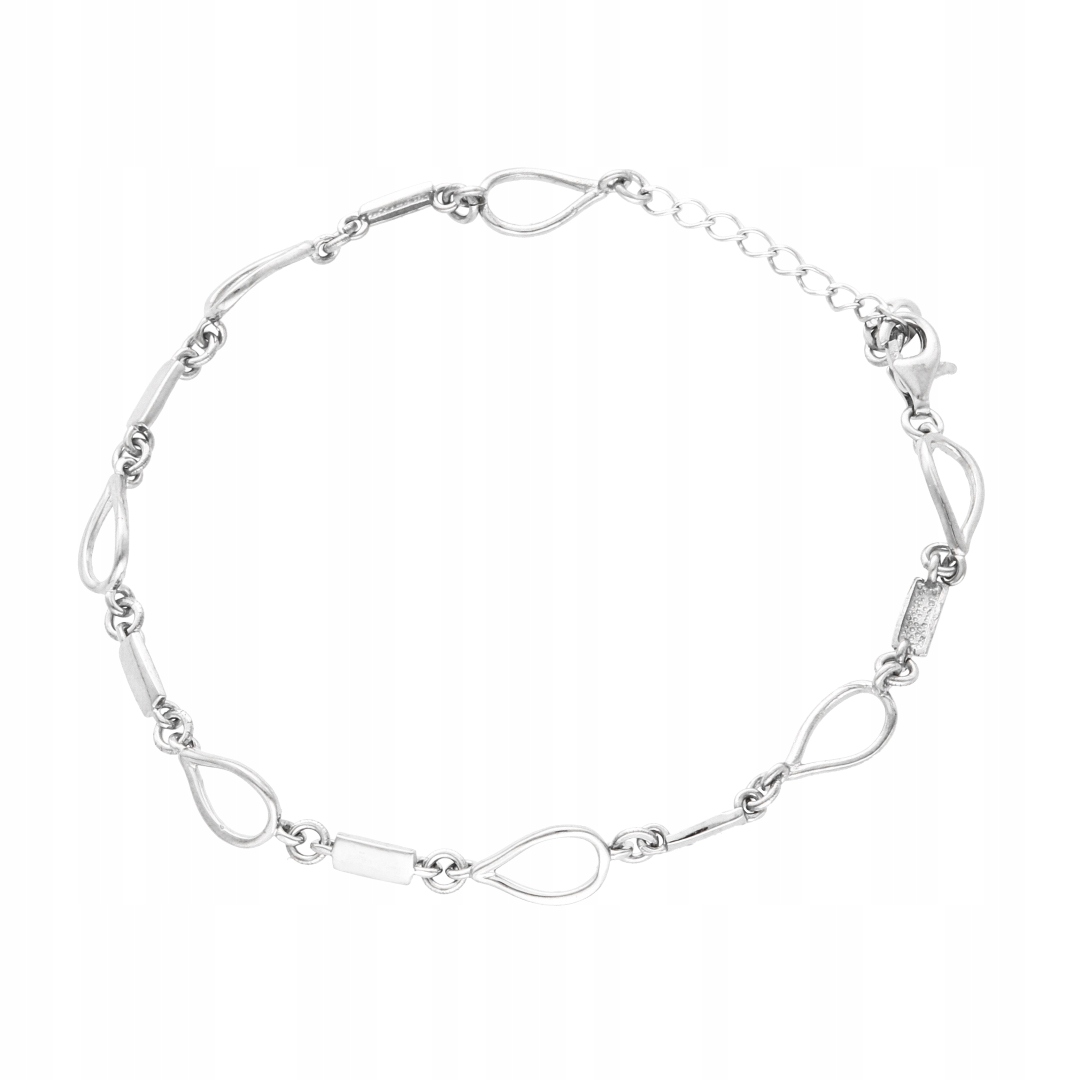 Náramek s hladkými slzami stříbro