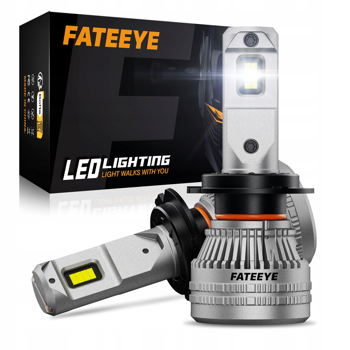 Led Žárovky H7 Fateeye Ultra Bílé Výkon +600% 130 W 30000 LM Canbus Ready